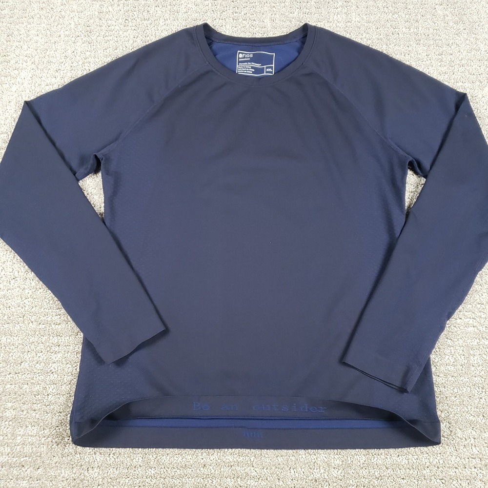 FIGS Salta Underscrub Womens XXL Navy Blue Seamless Long Sleeve Medical Top